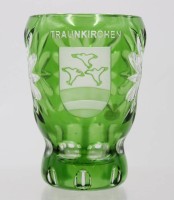 Auktion 376<br>Fussbecher, Traunkirchen, &Ouml;sterreich, gr&uuml;n &Uuml;berfangen, ca. H-13,5cm