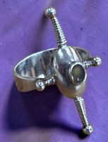 Auktion 376<br>modern. Silberring-925-, RG 58, Ringkopf 3x1,8 cm, 3,63 gr.