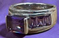 Auktion 376<br>Vintage Silberring-925- mit Amethysten, Stufenschliff, RG 57, 8,54 gr.