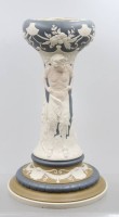 Probably base of a centrepiece, Villeroy & Boch Mettlach, reliefs of figures, probably around 1900, approx. H 33 cm