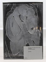 Auktion 376<br>Rosenthal Jahresobjekt in Glas, &bdquo;Das Paar&ldquo; ,HAP Grieshaber ,1981, ca. 44,5 x 31,5cm