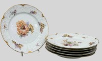 Auktion 376<br>6x Mittelteller "Rosenthal" Sansscouci, Blumendekor, D-19 cm