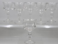 Auktion 376<br>6x Weingl&auml;ser, farbloses Glas mit Noppen, wohl &auml;lter, ca. H-13,5cm