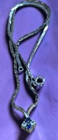 Auktion 376<br>Silbercollier-925- mit blauen/weissen Safiren, L-43 cm, 10,92 gr