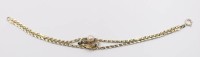 Auktion 376<br>835er Silber-Armband, vergoldet, Perle und Saphire,  9,6gr., L-19cm