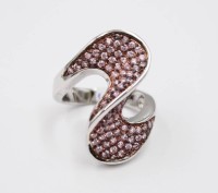 Auktion 376<br>925er Silber-Ring, rosa Steine, 8,9gr., RG 57