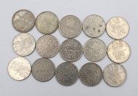 Auktion 376<br>1-Kronen-M&uuml;nzen, K&ouml;nig Gustaf VI. Adolf, Schweden, einige Silber ( Gehalt 40%) ca. 1962 bis 1973