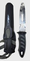 Auktion 376<br>Tauchermesser in Scheide, Klinge Stahl 140mm, der Griff 125mm.