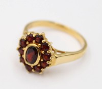 Auktion 376<br>925er Silber-Ring, Granat, vergoldet, RG 55