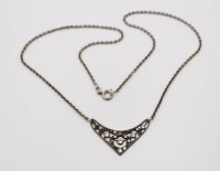 Auktion 376<br>Collierkette, 830er Silber, klare Steine, einige fehlen, 4,3gr., L-42cm