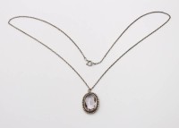 Auktion 376<br>Halskette mit Amethystanh&auml;nger, Silber, zus. 5,7gr., L-50cm