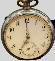 Auktion 376<br>mechan HTU in Silbergeh&auml;use-800-, Werk steht, D-4,5 cm