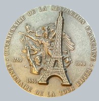 Auktion 376<br>Bronze Medaille, 200 J. Revolution, 1789-1989, frz. beschriftet, D-7,3 cm