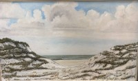 Auktion 376<br>Monogramm STO oder &auml;hnlich, 1972, D&uuml;nenlandschaft, wohl Sylt, &Ouml;l/Leinen, gerahmt, RG 60x95 cm