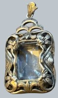 Auktion 376<br>gr. Silber-835- Anh&auml;nger mit klaren, facett. Stein, H-5,5 cm (mit &Ouml;se) B-3 cm, 15,29 gr