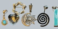 Auktion 376<br>5x div. Silber-Anh&auml;nger, kleine runde Brosche, zus. 22,27 gr