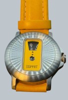Auktion 376<br>Esprit Damenuhr 37mm Quartz  mit gelben Lederband, Werk l&auml;uft, guter Zustand