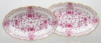 Auktion 376<br>2 diverse ovale Schalen Stadt Meissen indisch Purpur 
