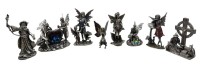 Auktion 376<br>8x Vintage Myth &amp; Magic Tudor Mint  Zinnfiguren, tw.  mit Strasssteinen, H- 7,5 bis 12 cm