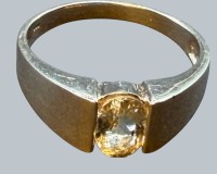Auktion 376<br>Silberring-925- mit gelben, facett. Stein, RG 66, 4,27 gr