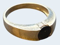 Auktion 376<br>Silberring-925- mit schwarzen Stein, RG 62, 5,10 gr.