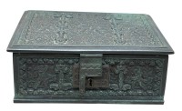 Auktion 376<br>Messingkasten von Erhard&amp;S&ouml;hne, stark patiniert, 16x13 cm, H-6 cm