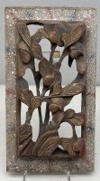Auktion 376<br>Holzschnitzerei, wohl M&ouml;bel-Applikation, 23,5x13 cm