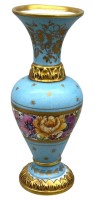 Auktion 376<br>handgemalte Vase "Capodimonte", Blumen und Goldstaffage, H-23,5 cm