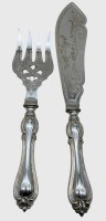 Auktion 376<br>Fischvorlegebesteck, versilbert, sehr guter Zustand, L-30 cm