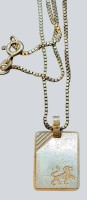 Auktion 376<br>Silberkette-925- mit Sternzeichenanh&auml;nger "L&ouml;we" verso Datum, 5,09 gr