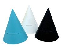 Auktion 376<br>3x Vintage Eierbecher 80er Jahre von Bodum ,Pyramide, 3 Farben, H-11 cm, D-9 cm, Kunststoff