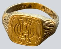 Auktion 376<br>Silberring-800- mit Monogramm OH, 7,12 gr., RG 62