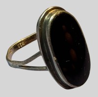 Auktion 376<br>Silberring-925- mit schwarzen Lagenstein, RG 53,5, 3,03 gr.
