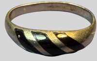 Auktion 376<br>Silberring-925- mit 3 schwarzen Emaille-Streifen, RG 56, 2,67 gr