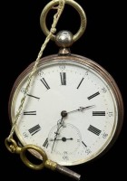 Auktion 376<br>mechan. HTU mit Schl&uuml;sselwerk, l&auml;uft, Schl&uuml;ssel anbei, versilbert, D-4,5 cm