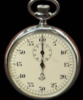 Auktion 376<br>mechan. Stoppuhr "Heuer", Metallgeh&auml;use, Werk steht, D-5 cm