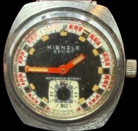Auktion 376<br>mechan. HAU "Kienzle Sport", Werk steht, ohne Band, Tragespuren, 60/70 er Jahre