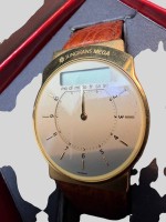 Auktion 376<br>Junghans Mega Funkuhr in OVP, neuwertig. Model 025/7105.00, Werk nicht gepr&uuml;ft, die erste Funkuhr der Welt, um 1990