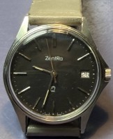 Auktion 376<br>Quartz HAU "Zentra" graues Lederband