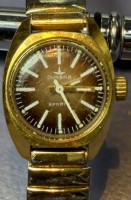 Auktion 376<br>mechan. DAU "Dugena" Sporty, Double Zugband, Werk l&auml;uft, Glas mit Kratzer, D-2,2 cm