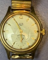 Auktion 376<br>mechan. HAU "GuB" Glash&uuml;tte/SA, Handaufzug, Werk l&auml;uft, Double Zugband, guter Zustand