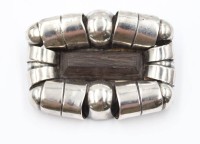 Auktion 376<br>Vintage-Silberbrosche, William Spratling, Mexico, mittig versteinertes Holz, zus. ca. 45,8gr., 5,5 x 4,5cm