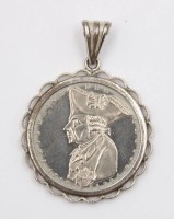 Auktion 376<br>M&uuml;nzanh&auml;nger,  5-Deutsche-Mark-Gedenkm&uuml;nze,1986, 200. Todestag von Friedrich dem Gro&szlig;en, 835er Silberfassung