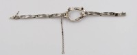 Auktion 376<br>Uhrenarmband / Uhrgeh&auml;use-Halterung, 800er Silber, Niello, wohl 20er Jahre, 13gr., L-16cm, Altersspuren