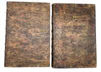 Auktion 376 / Los 3017 <br>2 B&auml;nde "Kirchengeschichte" 1778, Einband der Zeit, sehr gut erhalten, Band 3 und Band 4, Folio(37x26 cm)