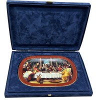Auktion 376<br>kl. Platte in Kasten, Bradford Exchange, Das letzte Abendmahl" limit. Auflage