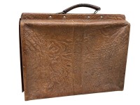 Auktion 376<br>vintage  Aktentasche "Knoop-Lange &amp;Co, New Orleans, USA" 41x12 x32 cm