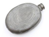 Auktion 376<br>antiker Flachmann, Zinn, besch&auml;digt, L-13,5cm