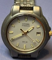 Auktion 376<br>Quartz HAU "Citizen" Titanium, gut erhalten, Werk nicht gepr&uuml;ft