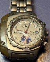 Auktion 376<br>Quartz HAU "Citizen" Titanium, Radio controlled Multi Channel, guter Zustand, Glas mit Kratzer